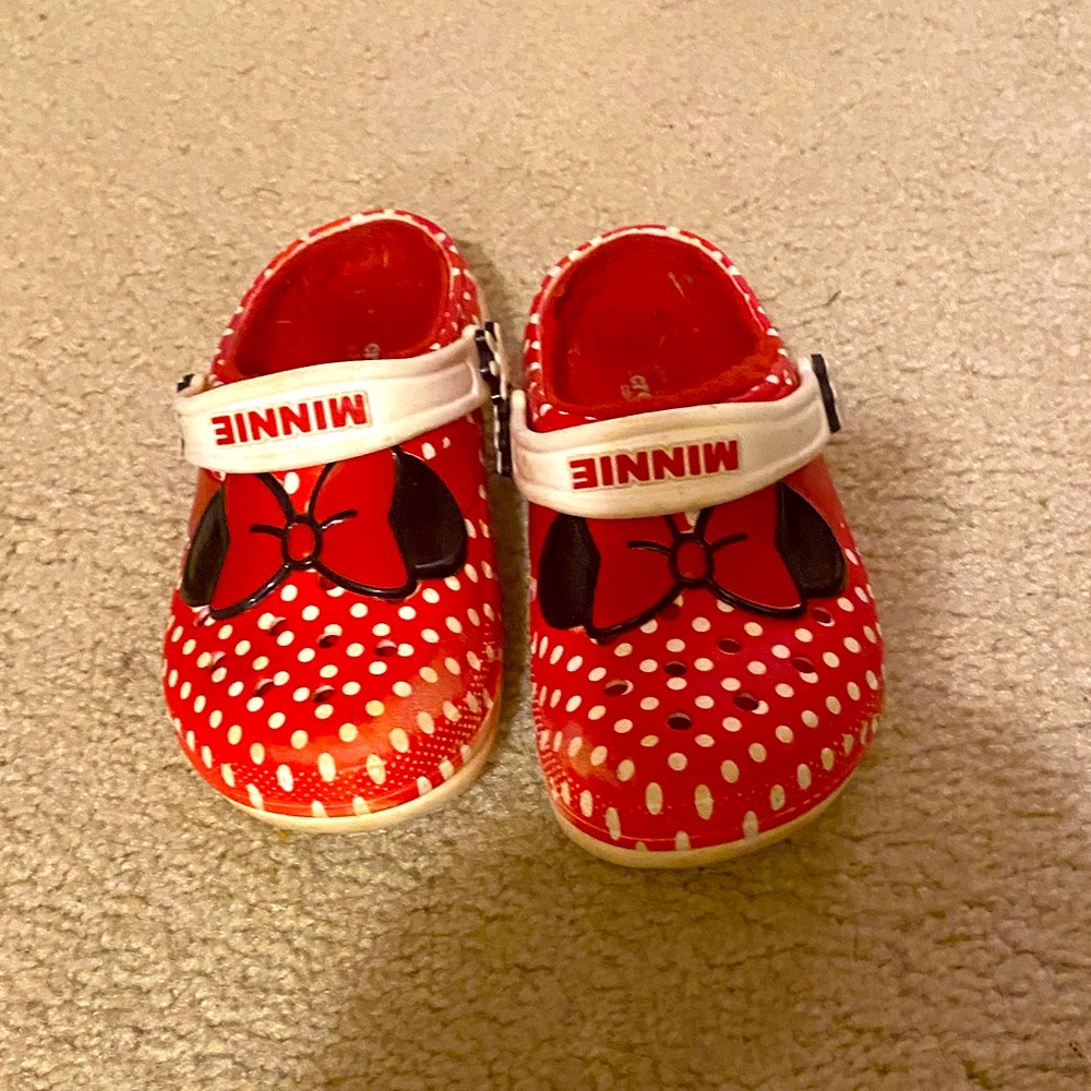 Kids Red Polka Dot Minnie Mouse crocs